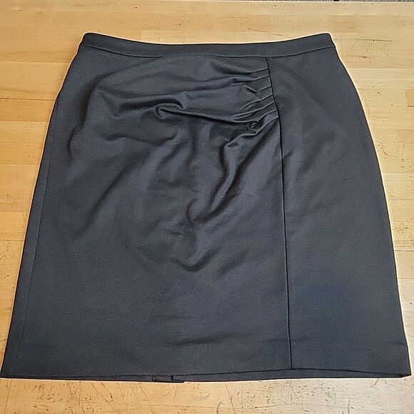New York & Company Skirt Midi Black Pencil Slit Size 14 - Picture 1 of 12